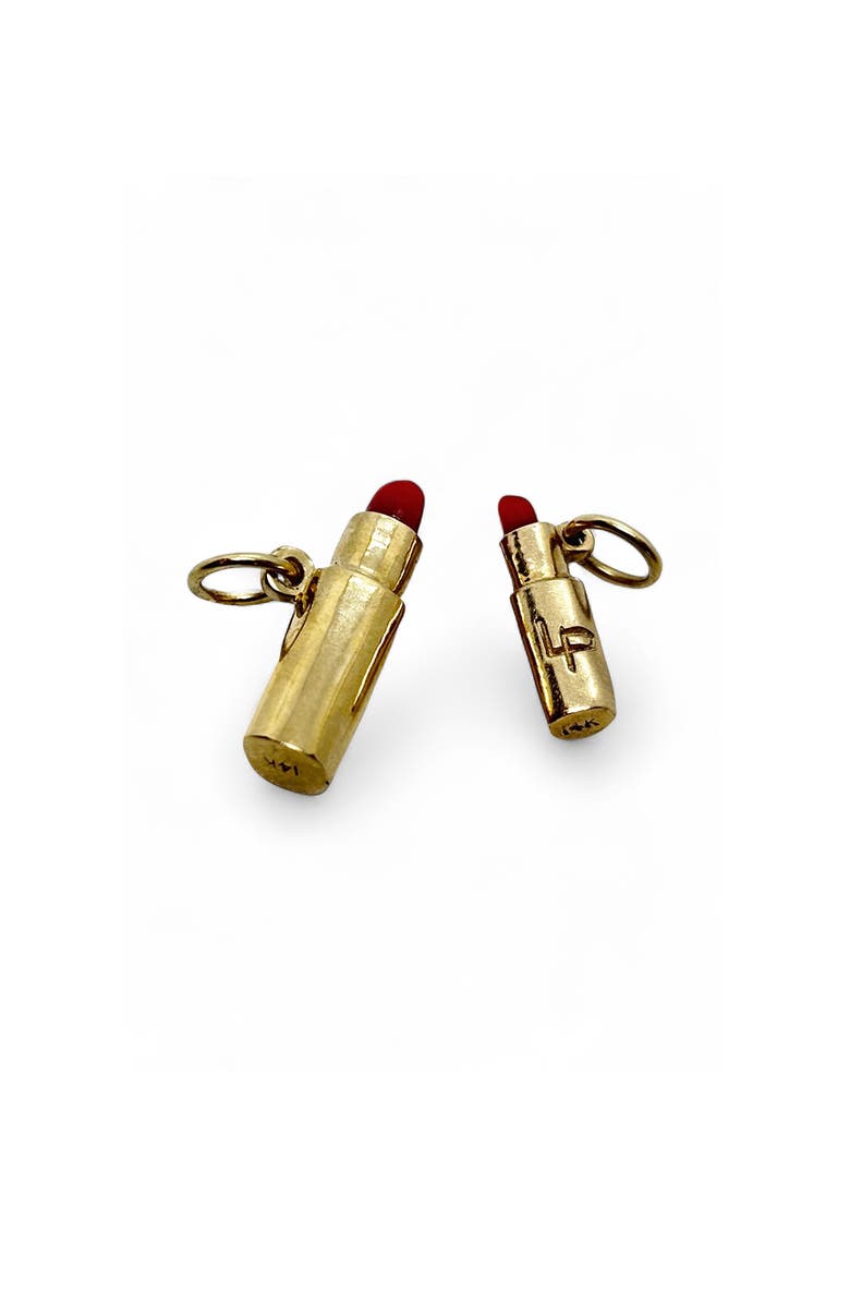 Leslie Paige Jumbo Lipstick Charm, Alternate, color, Gold / Red