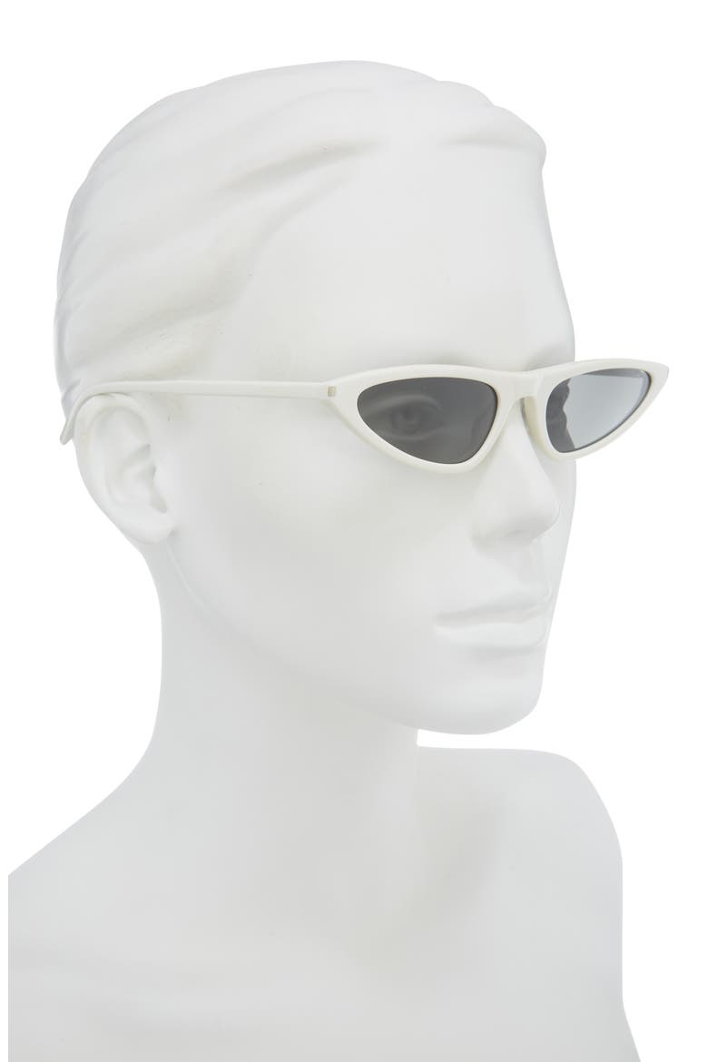 55mm Polarized Cat Eye Sunglasses, Alternate, color, WHITE WHITE GREY