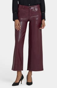 NYDJ Faux Leather Wide Leg Ankle Pants