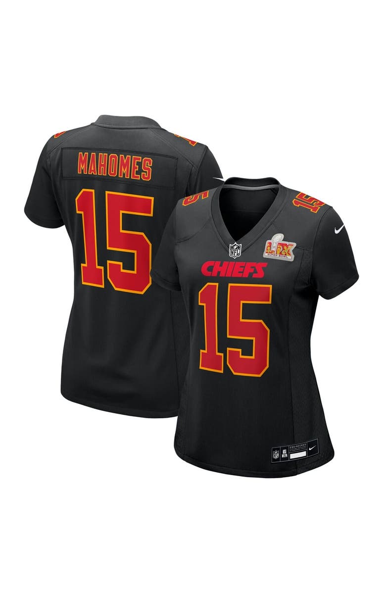 Nike Women's Nike Patrick Mahomes Carbon Black Kansas City Chiefs Super Bowl LIX Fashion Game Jersey, Main, color, 