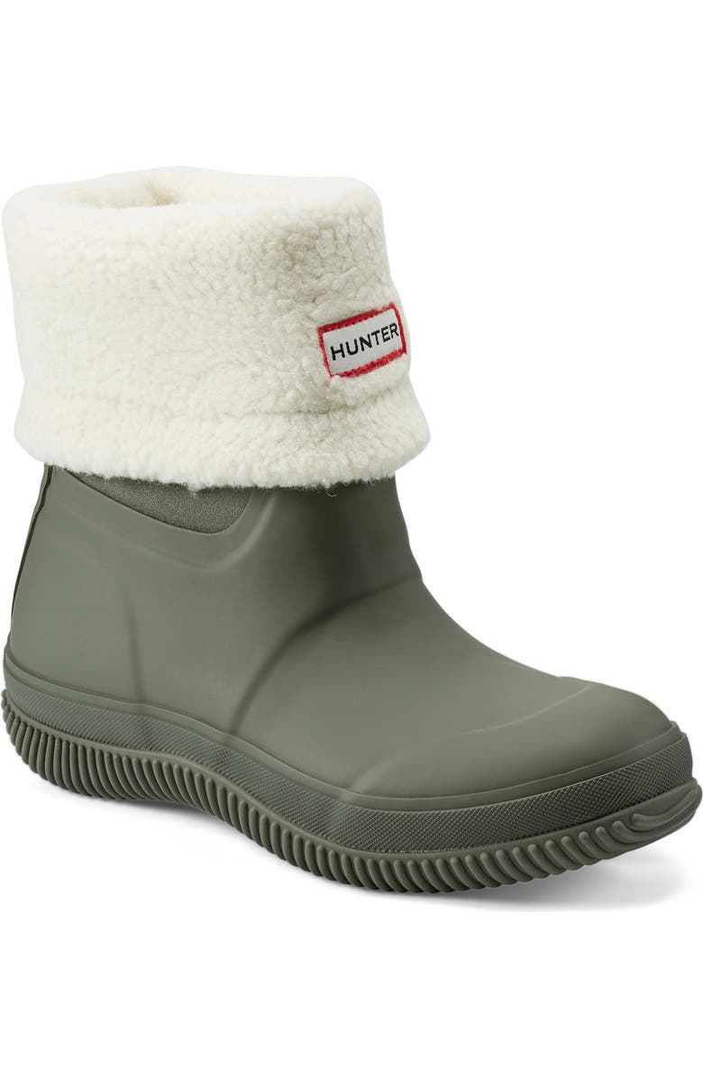Hunter Thunor Indoor/Outdoor Insulated Roll Top Waterproof Snow Boot, Main, color, Galloway Green