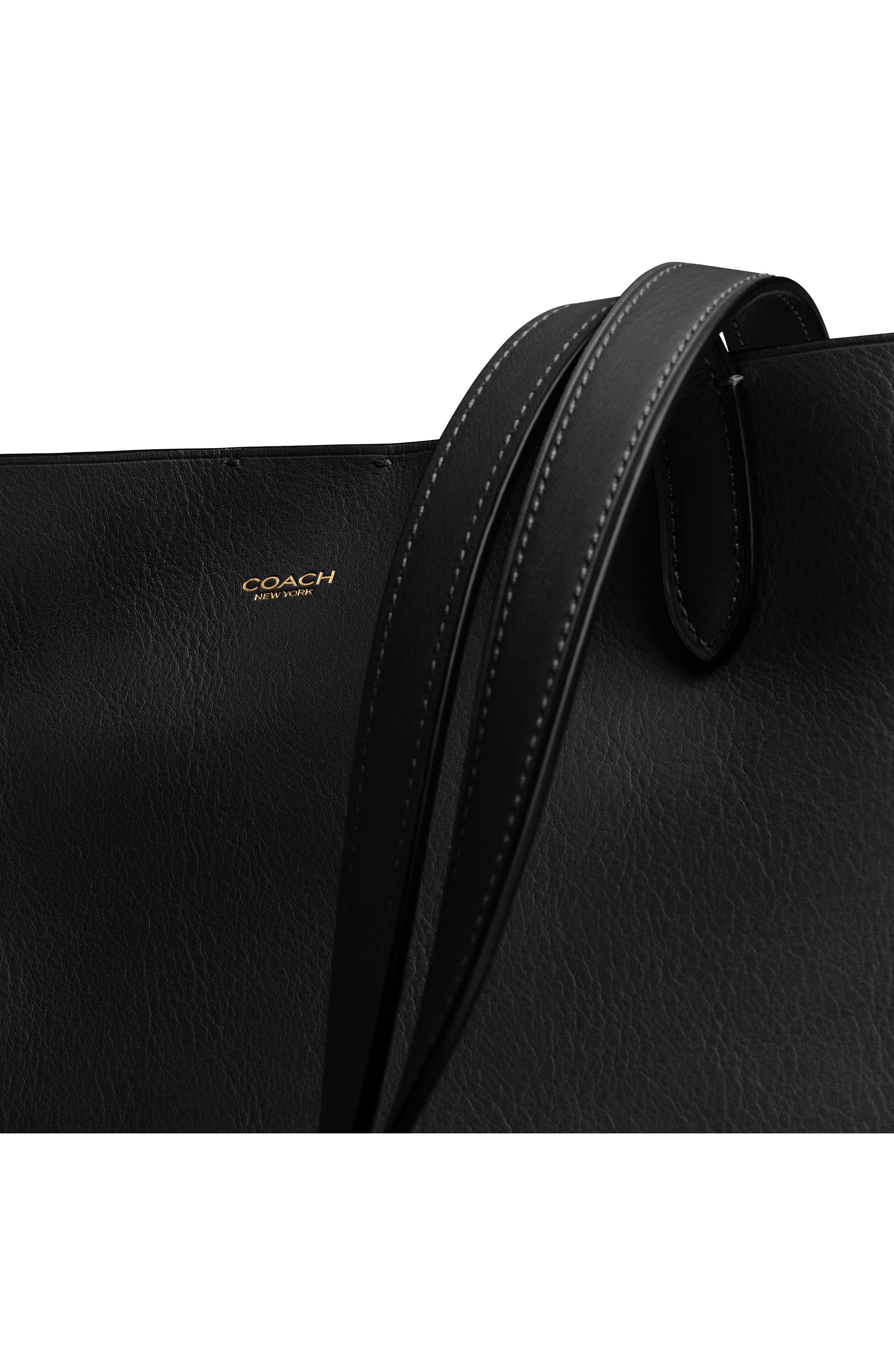 COACH manhattan natural grain leather tote, Alternate, color, 