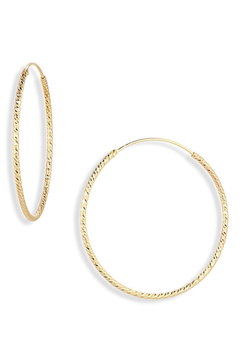 Textured Twisted Endless Hoop Earrings, Main, color, GOLD