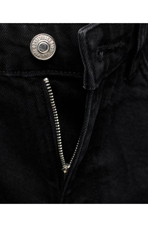 Mango Raw Hem Nonstretch Bermuda Shorts In Black Denim