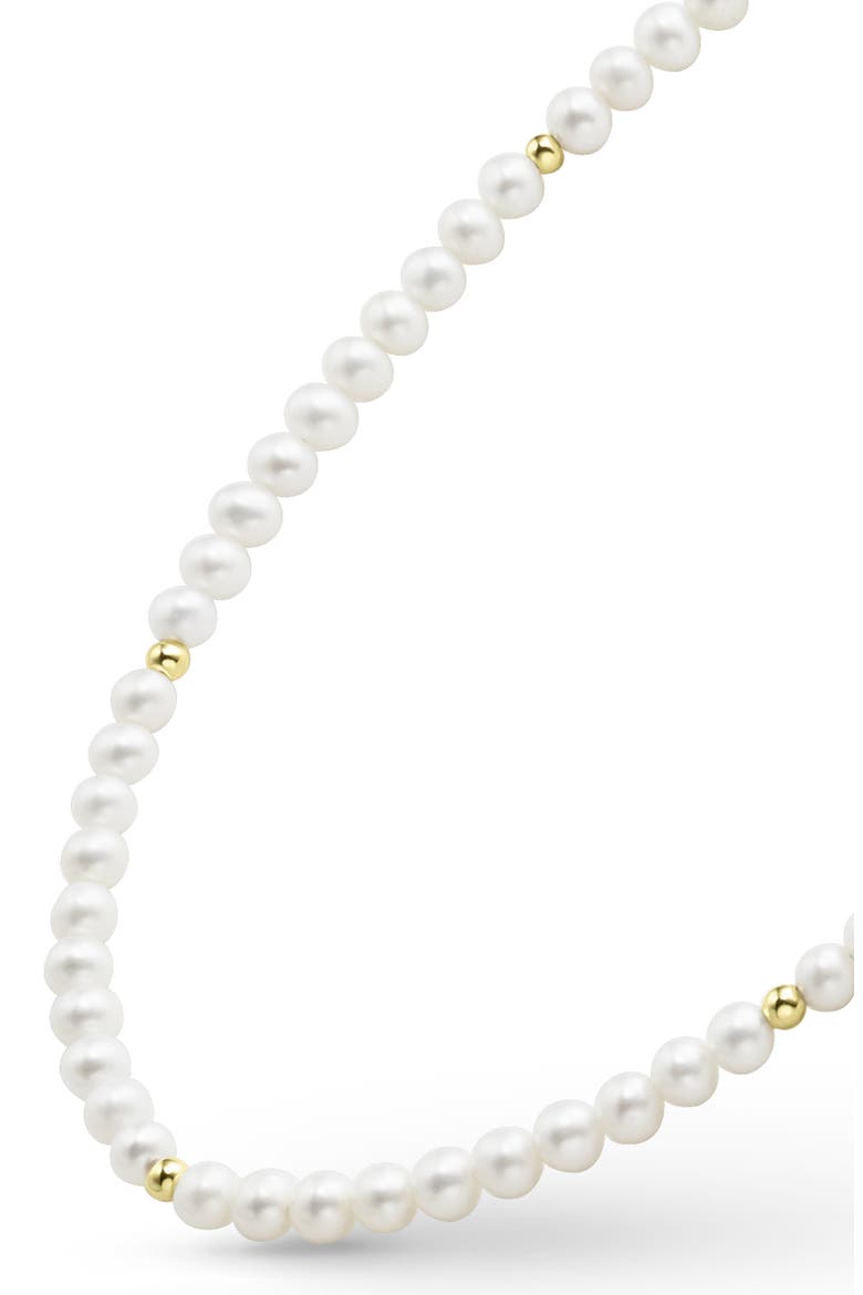 Kids' Cultured Pearl Necklace, Alternate, color, SILVER