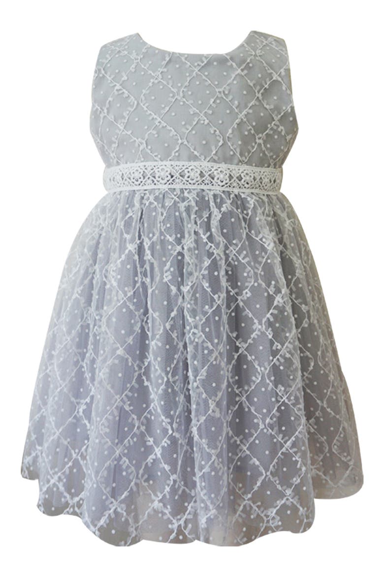 Kids' Lattice Lace Party Dress, Main, color, GREY