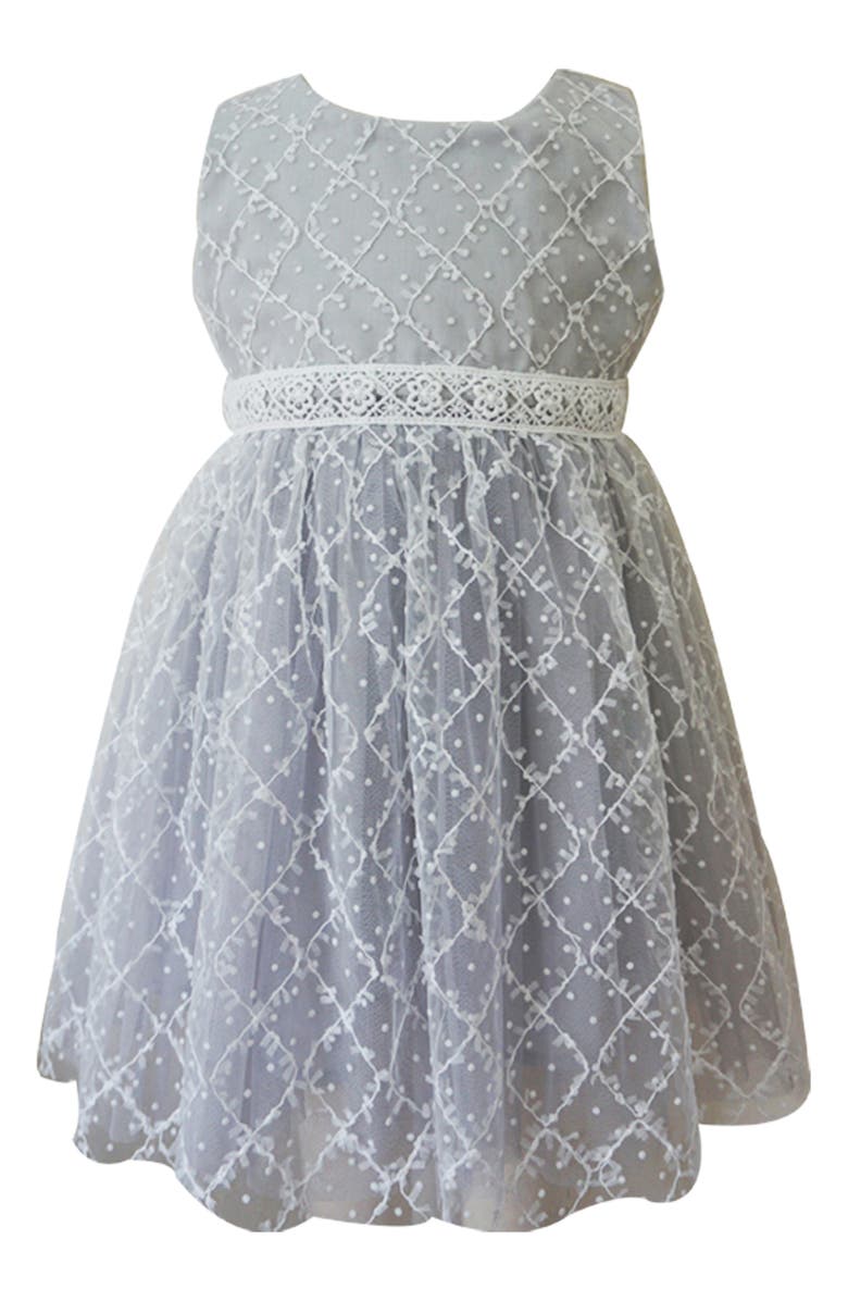 Popatu Kids' Lattice Lace Party Dress, Main, color, Grey