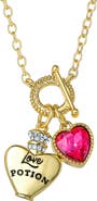 HARRY POTTER Necklace for Women, Love Potion and Crystal Heart Charms