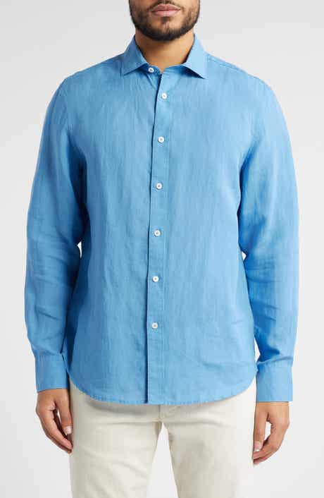 Bugatchi Axel Shaped Fit Linen Button-Up Shirt