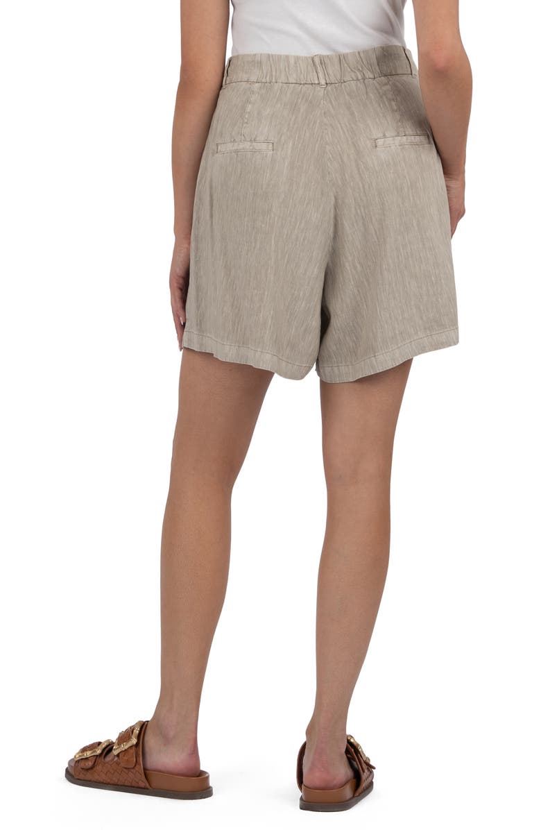 KUT from the Kloth Catalina Pleated Linen Blend Shorts, Alternate, color, Wheat
