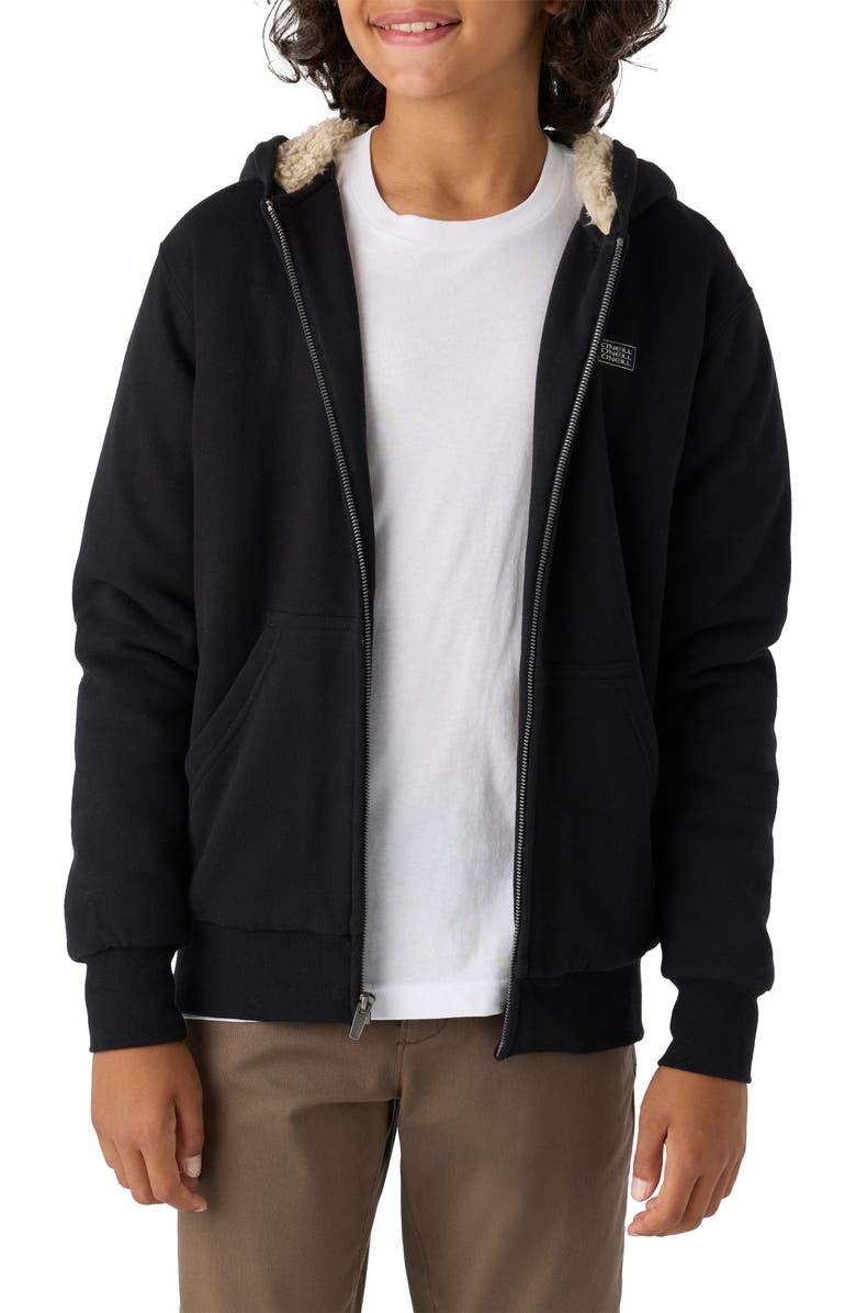 O'Neill Kids' Fifty Two High Pile Fleece Lined Zip Hoodie, Main, color, 