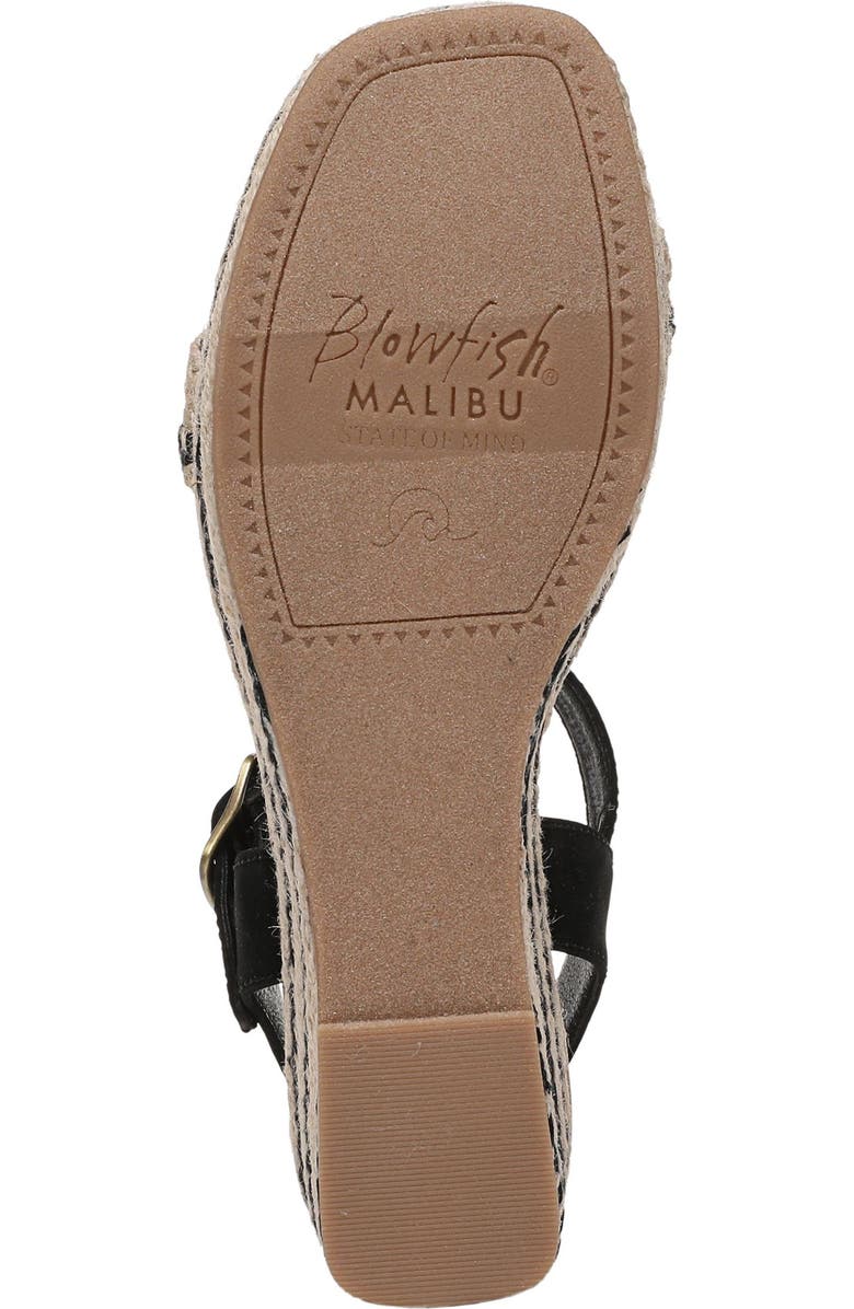 Blowfish Malibu Annika T-Strap Espadrille Wedge Sandal, Alternate, color, Natural Black Jute/ Nubuck