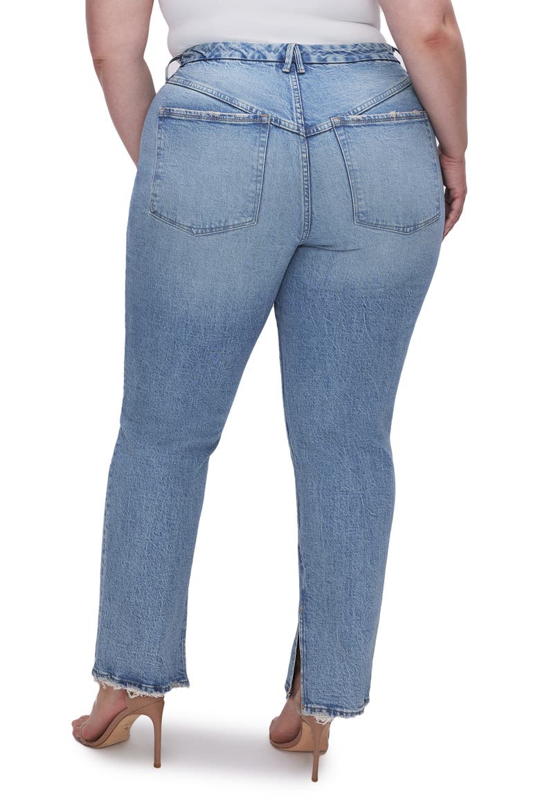 Good Boy Split Hem High Waist Straight Leg Jeans, Alternate, color, INDIGO357