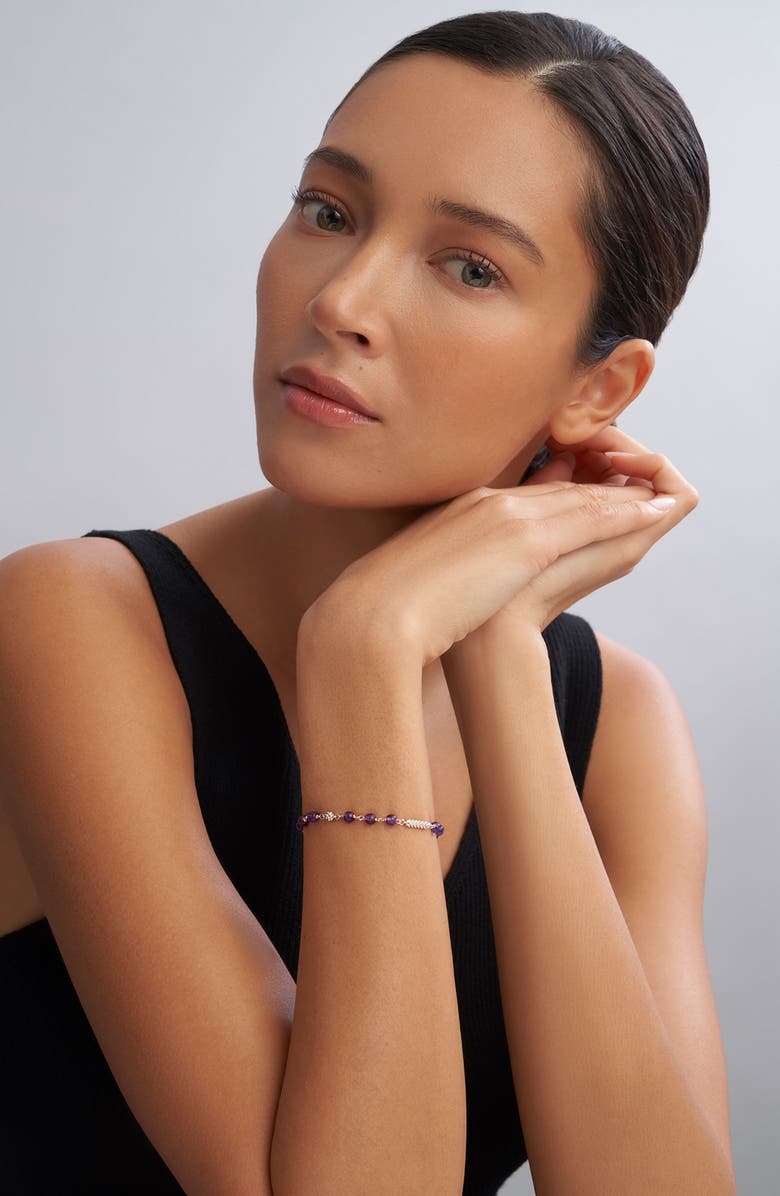 LAGOS Caviar Icon Beaded Amethyst Toggle Bracelet, Alternate, color,