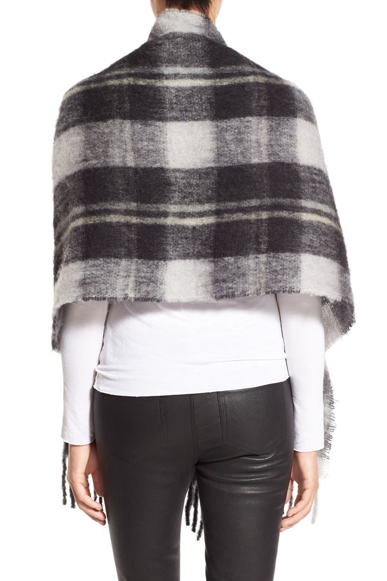 MARC BY MARC JACOBS Plaid Blanket Scarf, Alternate, color, BLACK MULTI
