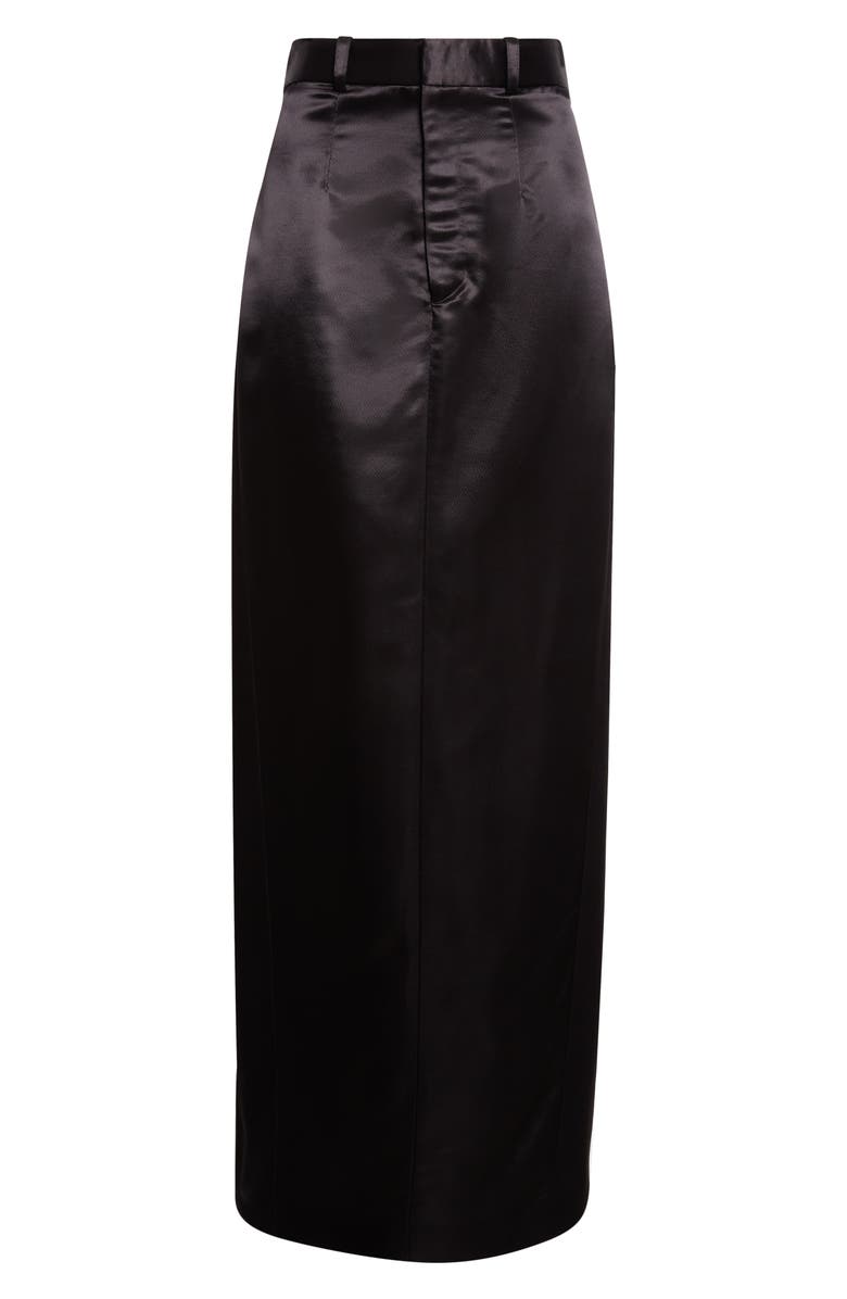 GRACE LING Pillar Liquid Satin Maxi Skirt, Alternate, color, Black