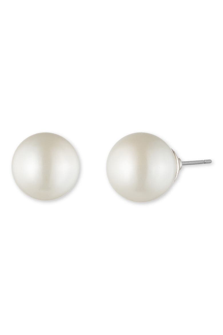 Imitation Pearl Stud Earrings, Main, color, SILVER