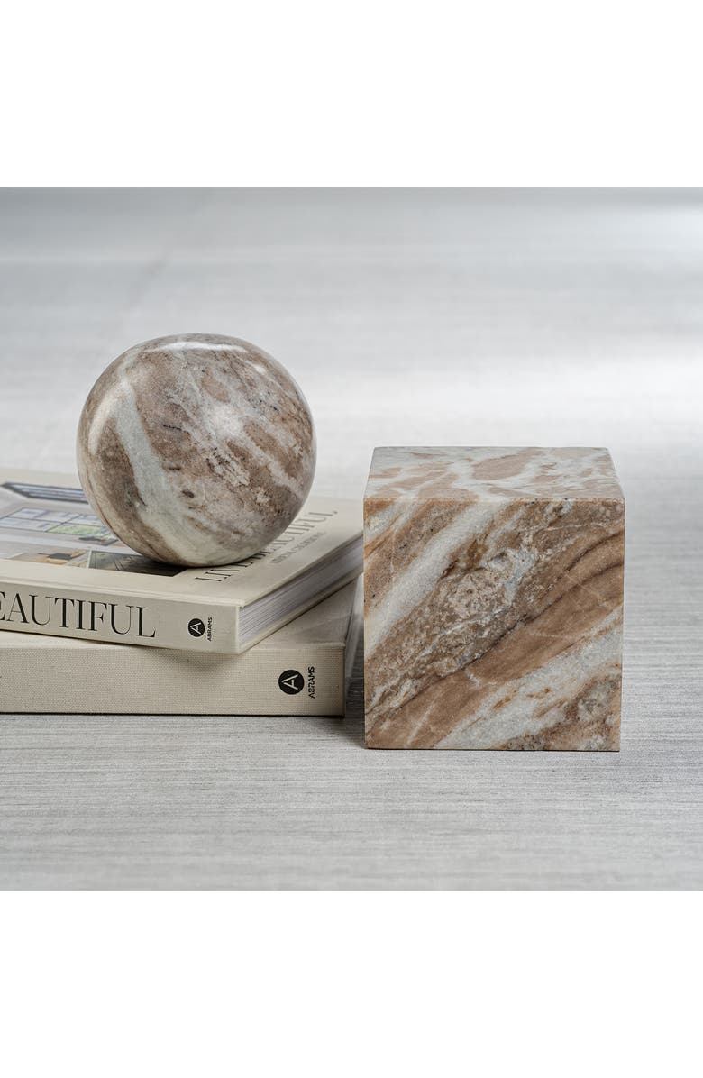 Zodax Altamura Set of 2 Marble Bookends, Alternate, color, Brown