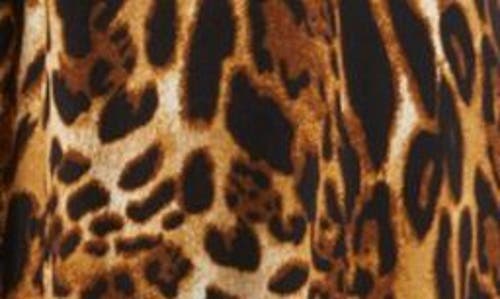 WAYF WAYF LEONIE LEOPARD PRINT PUFF SLEEVE MIDI DRESS 