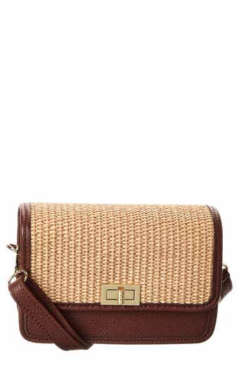 Persaman New York Woven Raffia Crossbody Strap