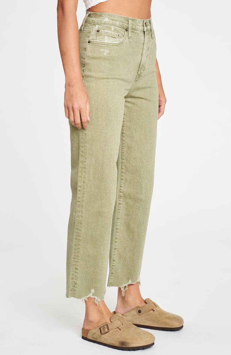 DAZE Pleaser Distressed High Waist Raw Hem Crop Jeans, Alternate, color, 