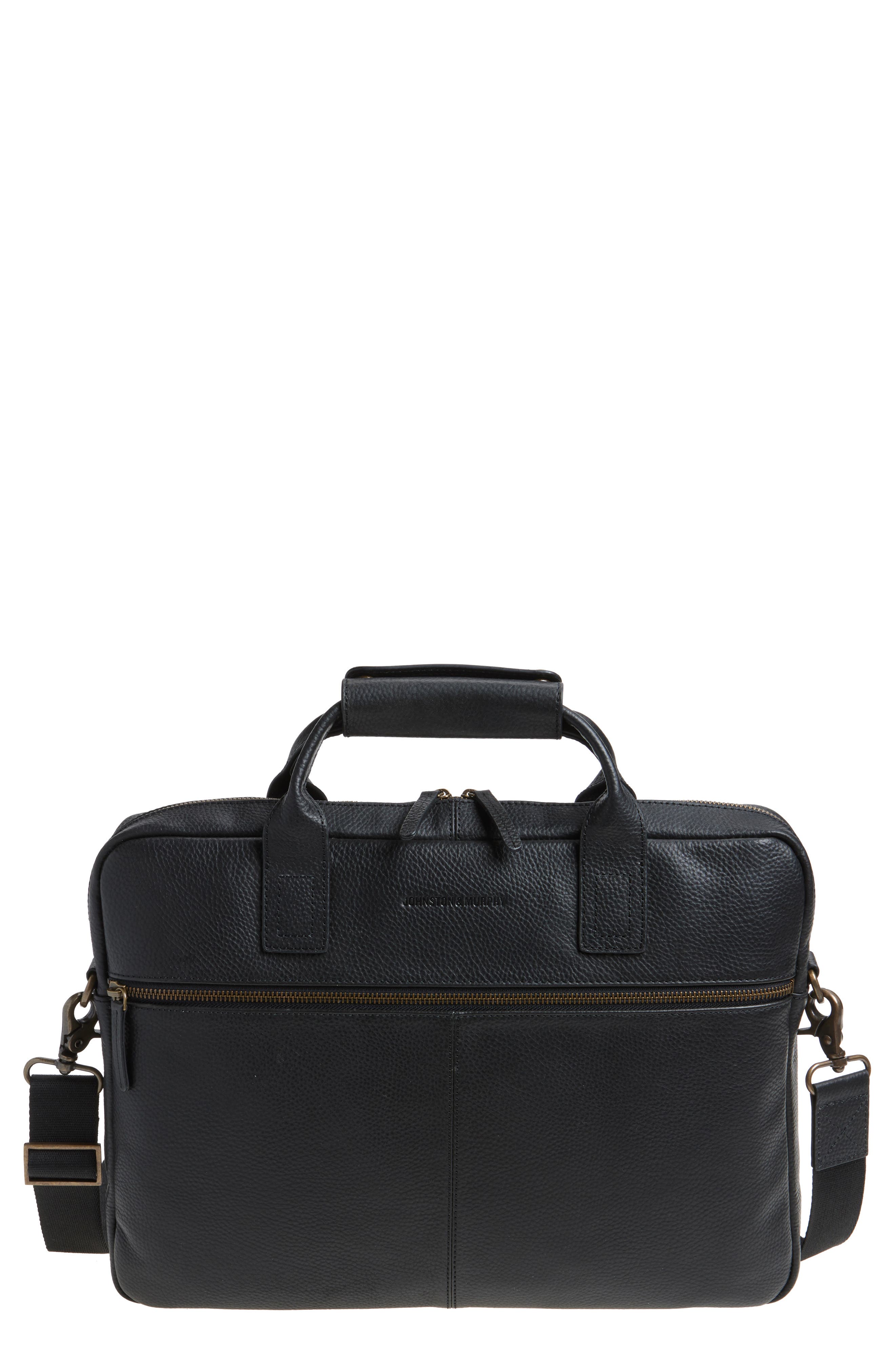 Johnston & Murphy Pebbled Leather Briefcase