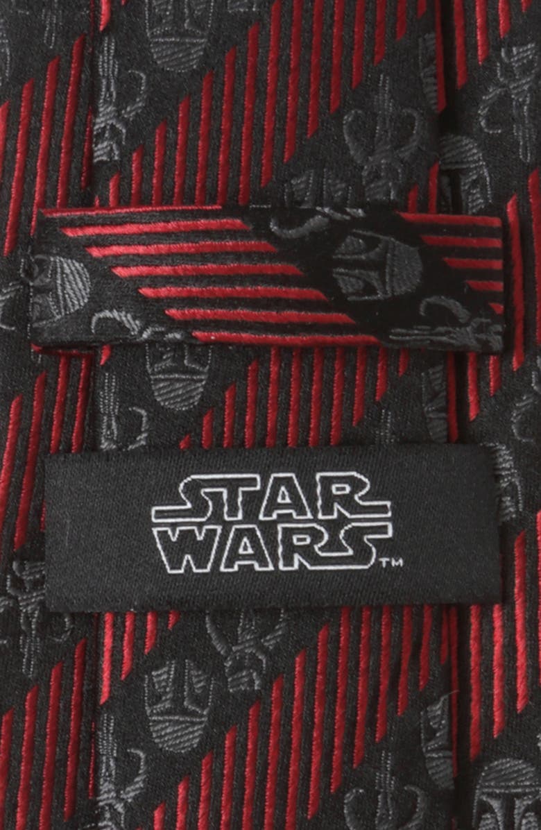 Cufflinks, Inc. Star Wars<sup>™</sup> Mandalorian Black Red Stripe Silk Tie, Alternate, color, Red