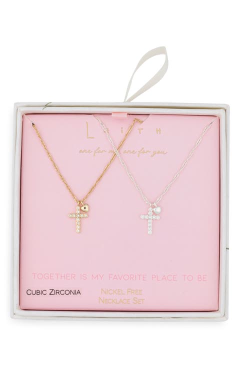 Together Is My Favorite Place To Be Set of 2 Cross Pendant Necklaces