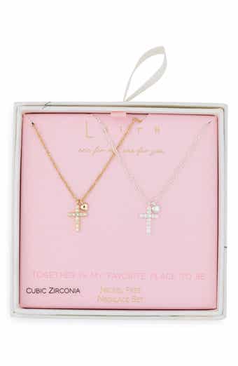Together Is My Favorite Place To Be Set of 2 Cross Pendant Necklaces