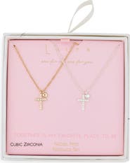 Leith Together Is My Favorite Place To Be Set of 2 Cross Pendant Necklaces