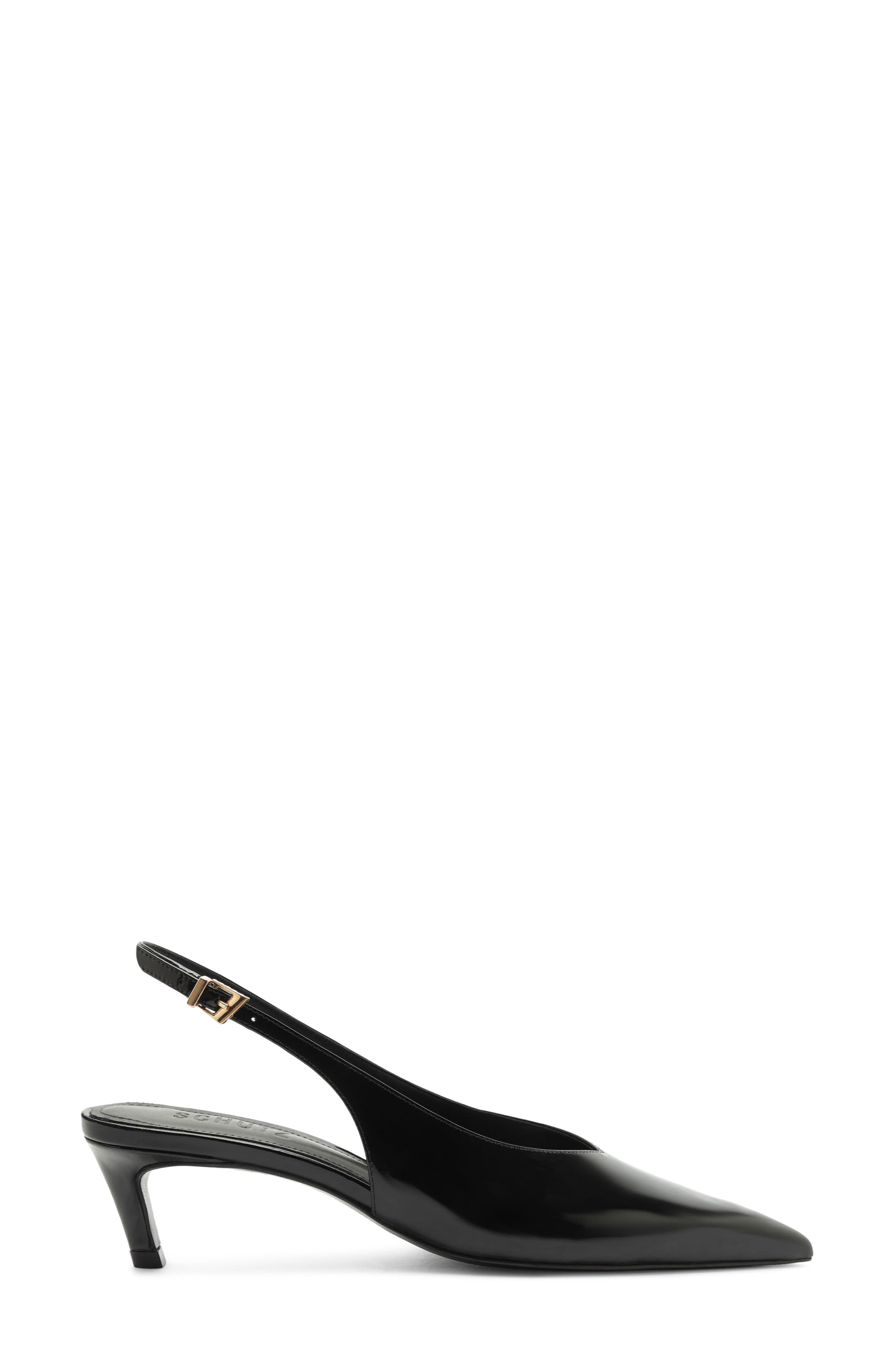 Alicia Leather Slingback Pump, Alternate, color, BLACK