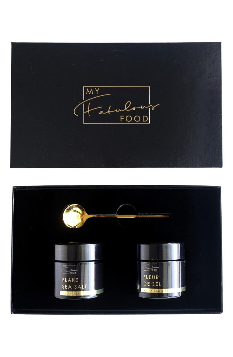 MY FABULOUS FOOD Flake & Fleur de Sel Sea Salt Gift Set, Main, color,