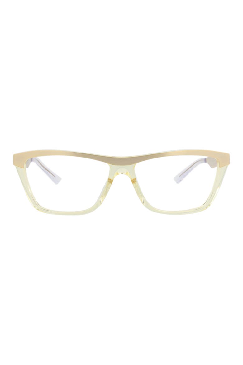 57mm Rectangular Optical Glasses, Main, color, GOLD GOLD TRANSPARENT