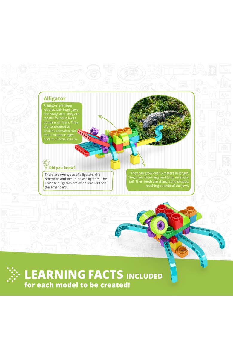 Engino Qboidz Alligator 5 Model Brick Building Set, Toy Construction, Alternate, color, Multicolored