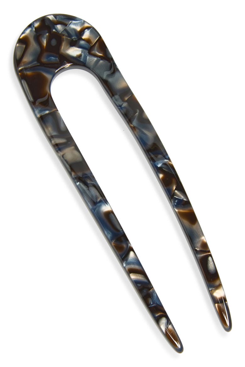 French Hair Pin, Main, color, BLUE HORN