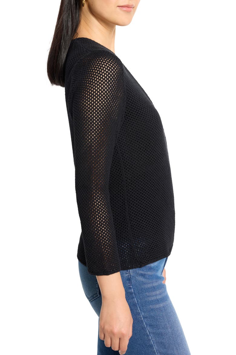 Mesh Cocoon Cardigan, Alternate, color, BLACK ONYX