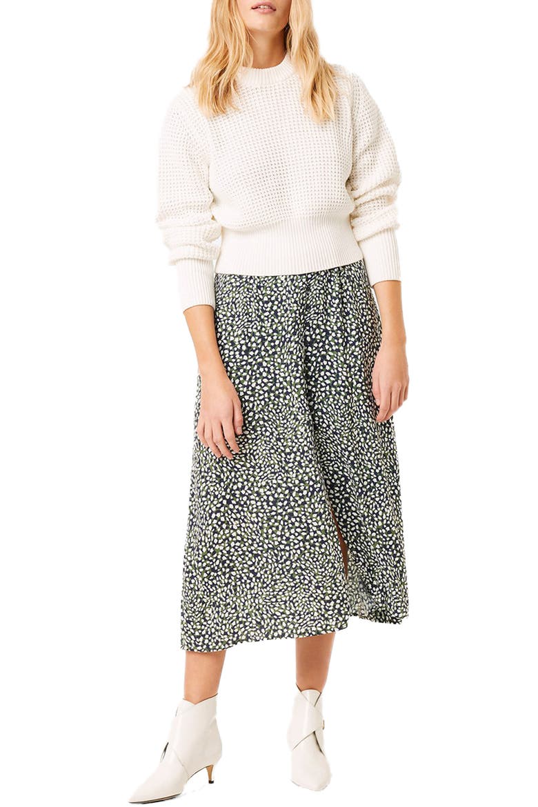 Luna Mozart Waffle Knit Cotton Sweater, Alternate, color, SUMMER WHITE