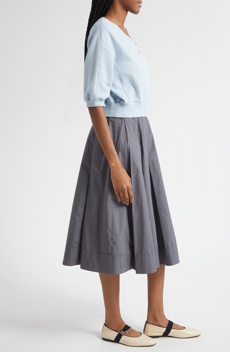 3.1 Phillip Lim Mixed Media Midi Dress, Alternate, color, Oxford Blue-Blue Multi