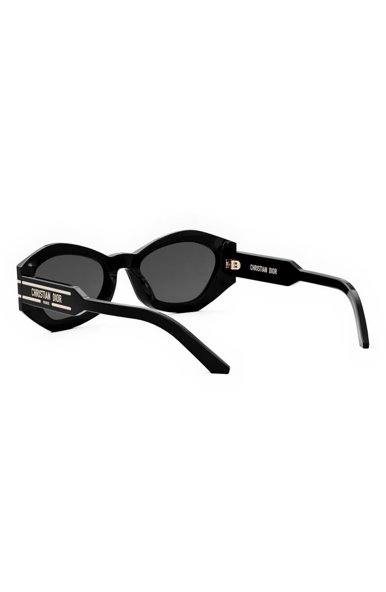 DIOR 'DiorSignature B1U 55mm Butterfly Sunglasses, Alternate, color, Shiny Black / Smoke