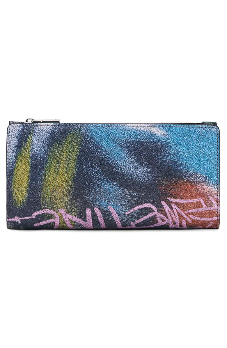 Desigual Logo Print Continental Wallet, Alternate, color, Black Multi