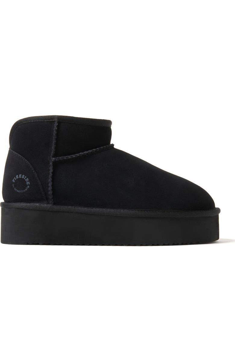DEARFOAMS Fireside Kingston Genuine Shearling Platform Bootie, Alternate, color, Black