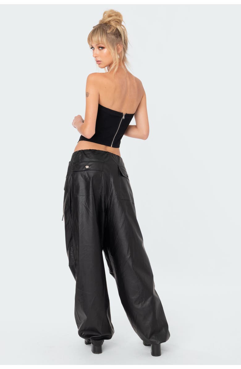 EDIKTED Rebel Oversize Faux Leather Pants, Alternate, color, 