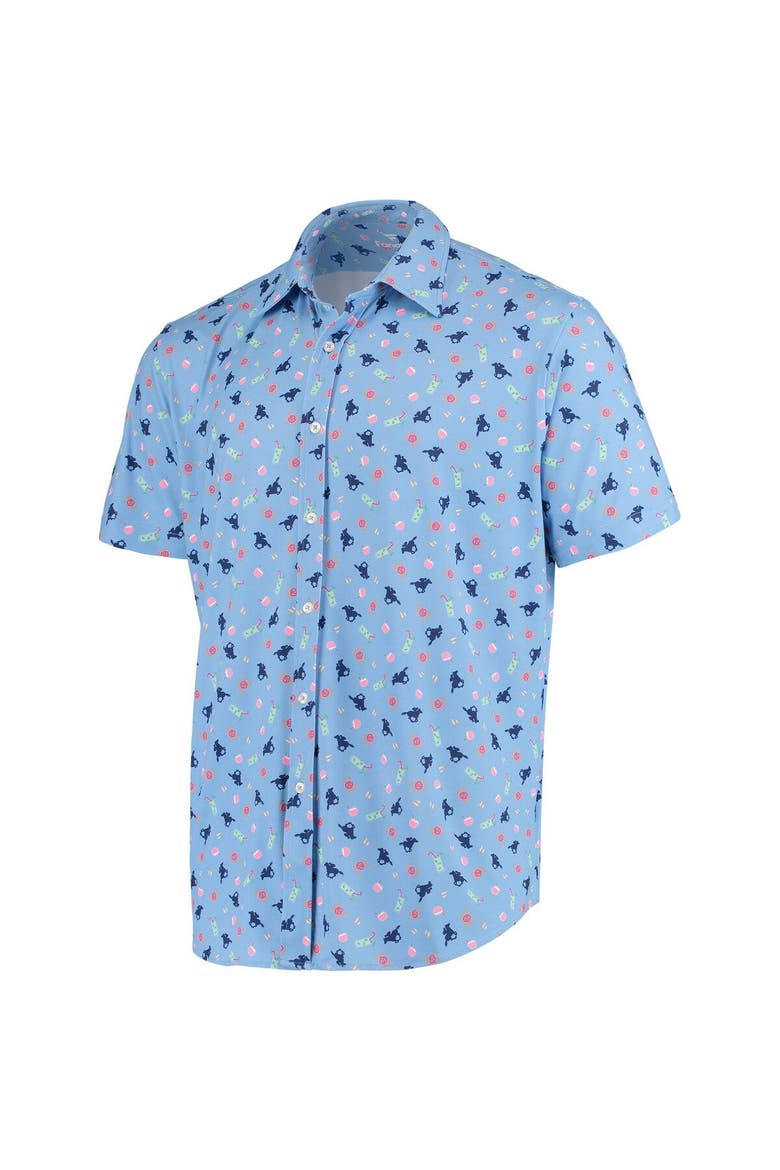 Men's Fanatics Branded Light Blue Kentucky Derby Tri-Blend Button-Up Shirt, Main, color, Light Blue