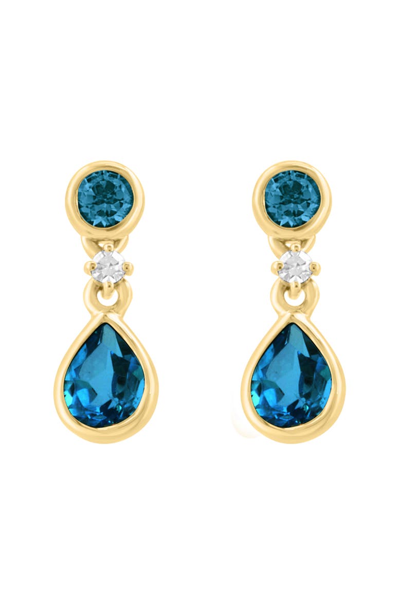 Diamond & London Blue Topaz Drop Earrings, Alternate, color, BLUE