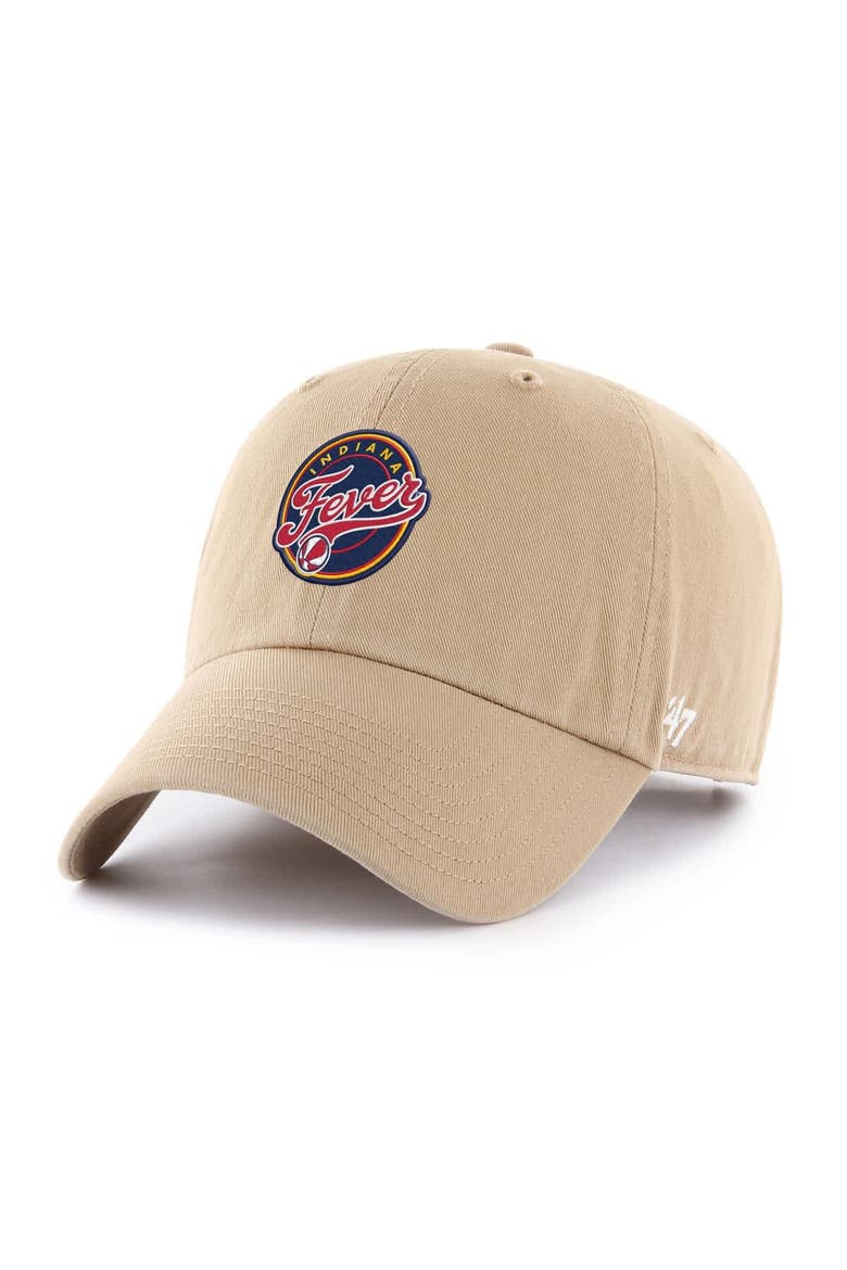 Men's '47 Khaki Indiana Fever Core Logo Clean Up Adjustable Hat, Main, color, Khaki