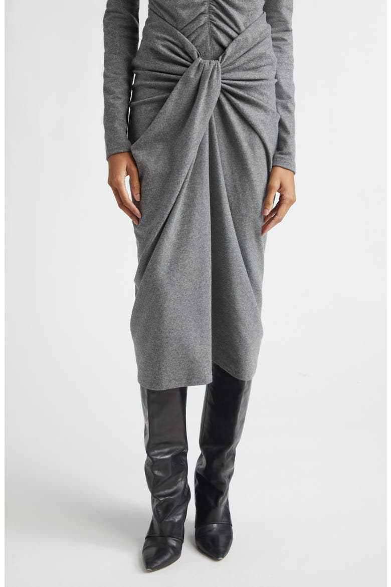 Jeldia Twisted Front Midi Skirt, Main, color, GREY