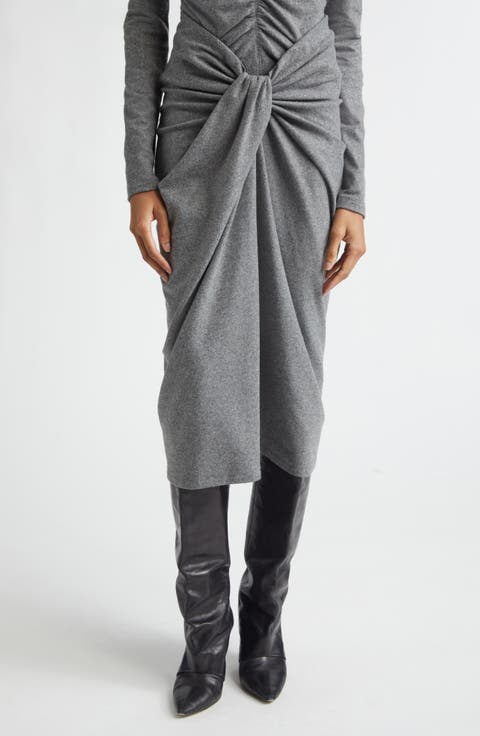 Jeldia Twisted Front Midi Skirt