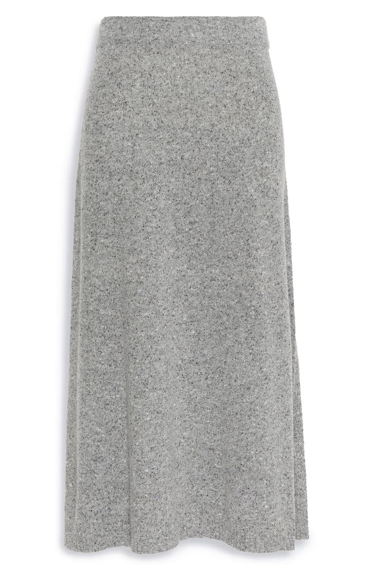 Wool & Silk Midi Skirt, Alternate, color, MEDIUM GREY