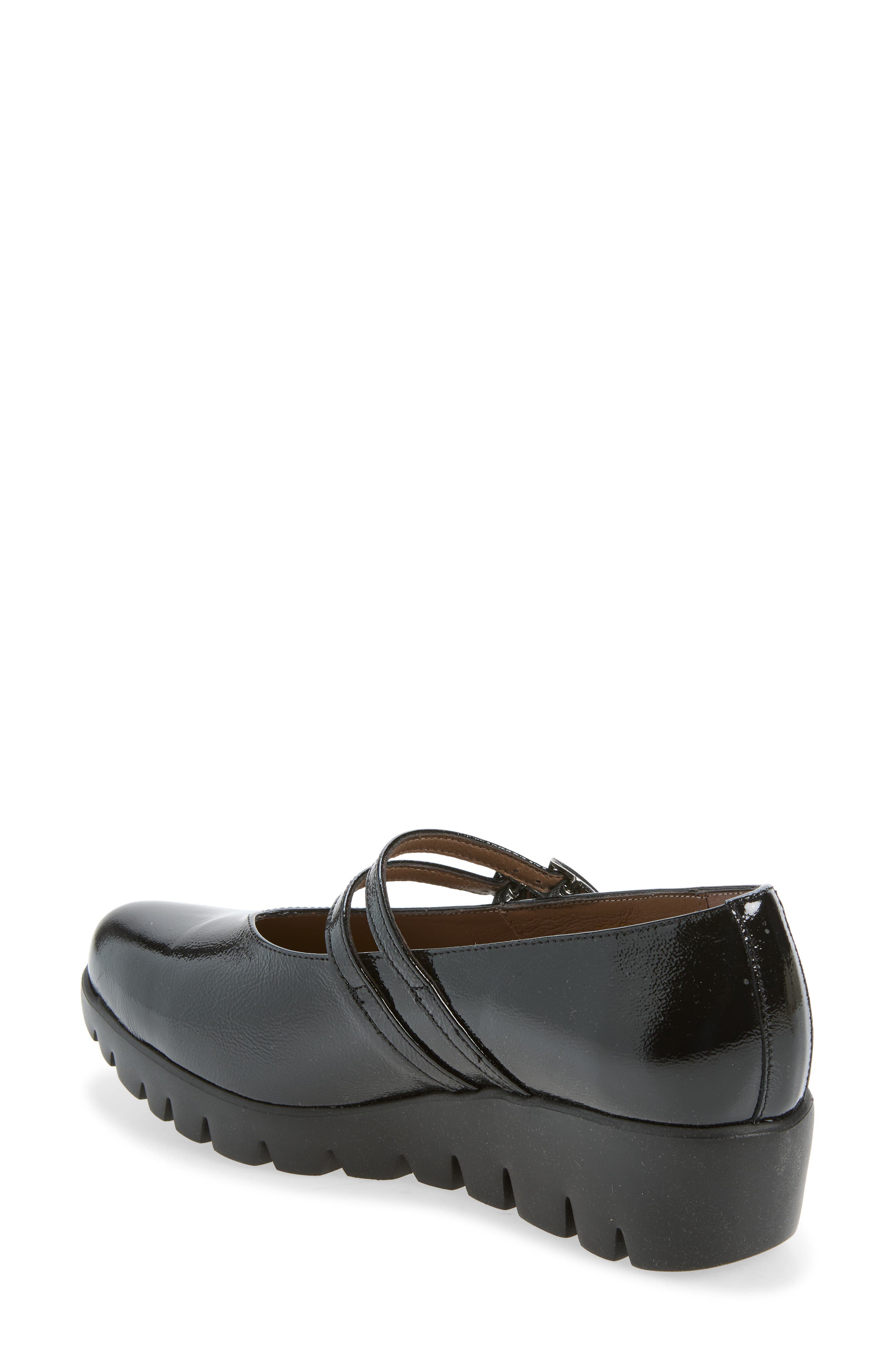 Double Strap Mary Jane Wedge Pump, Alternate, color, BLACK PATENT