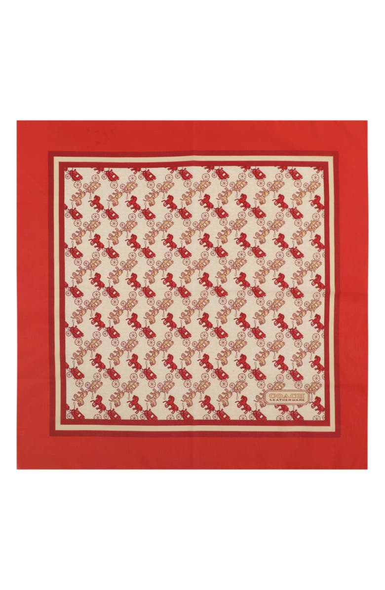 COACH Horse & Carriage Print Square Scarf, Alternate, color, 